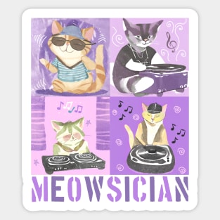 DJ Cat Meowsician Sticker